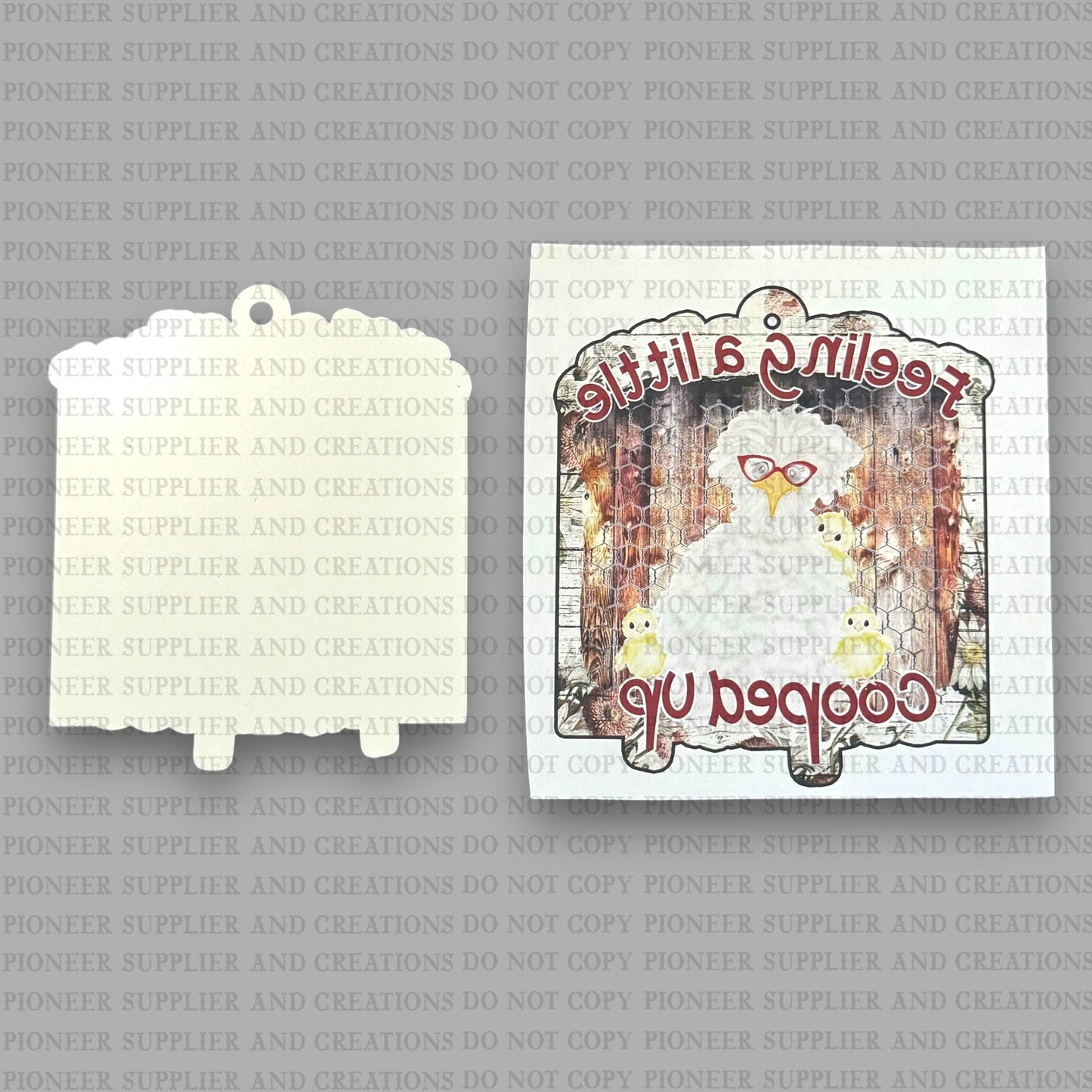 Feeling Cooped Up With Chicks Car Charm Sublimation Blank