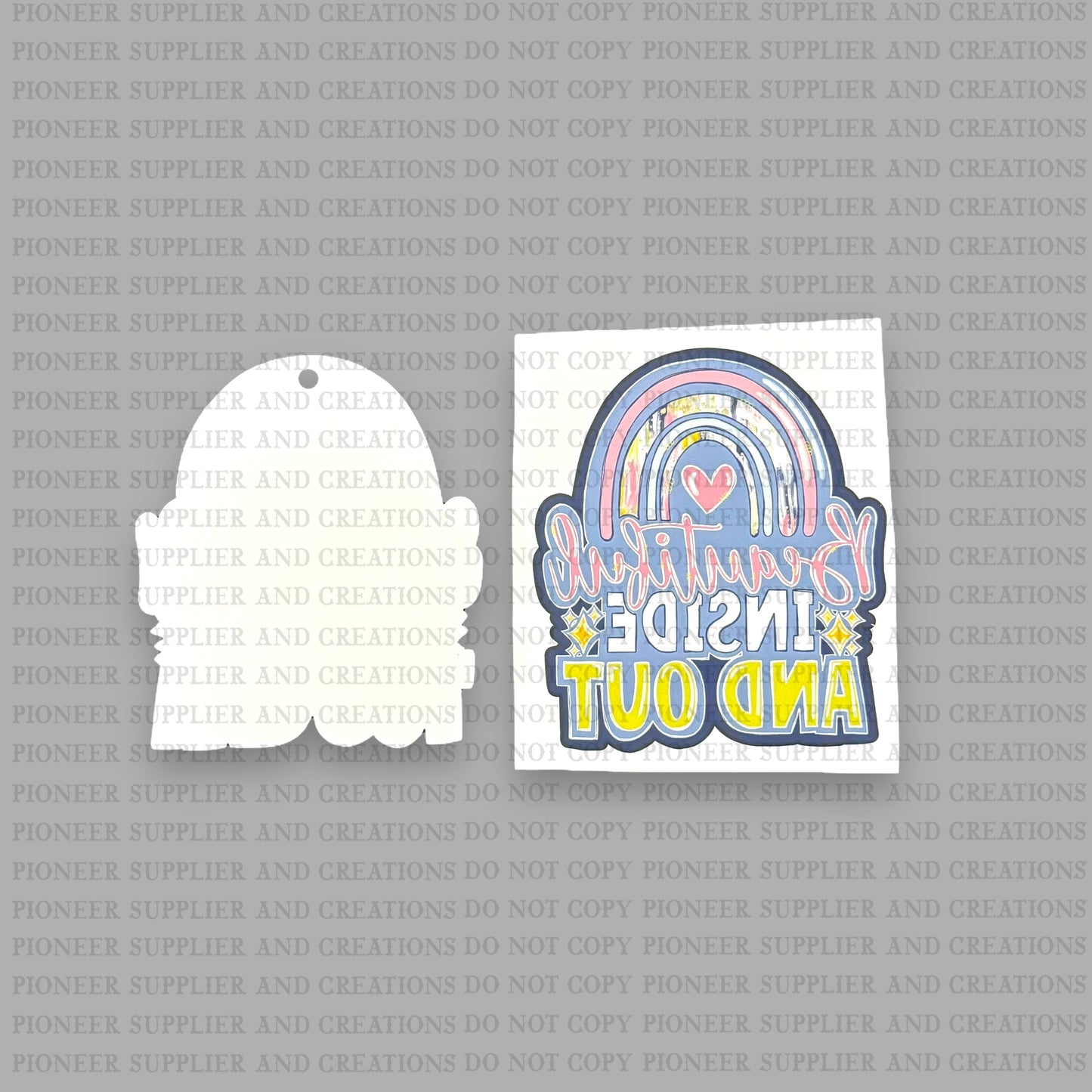 Beautiful Inside Out Car Charm Sublimation Blank | Exclusive Graphx & More