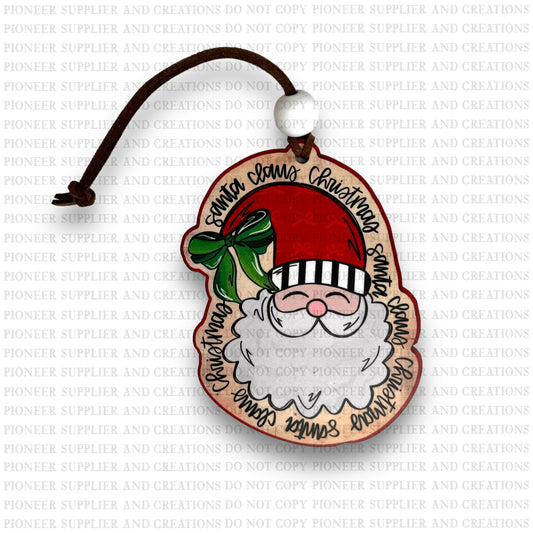 Santa Claus Christmas Ornament Sublimation Blank