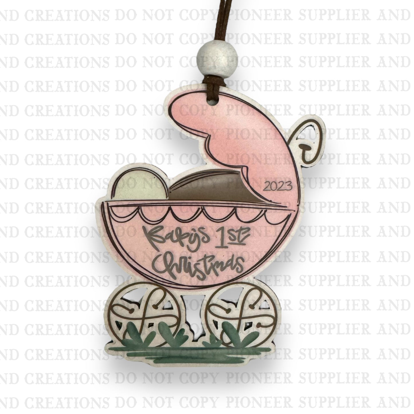 Baby's First Christmas Ornament Sublimation Blank | Exclusive Blushing Cotton