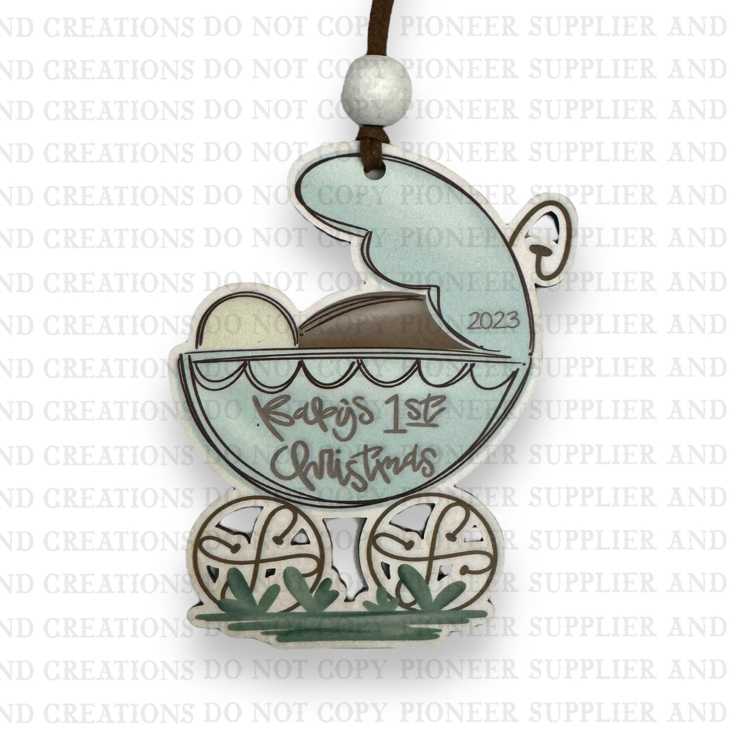 Baby's First Christmas Stroller Ornament Sublimation Blank | Exclusive