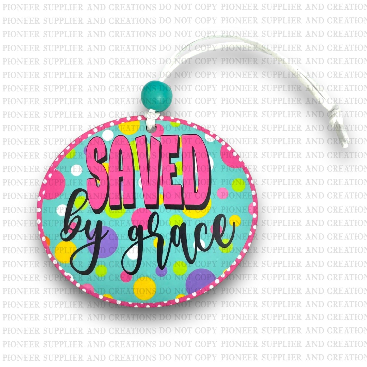Saved By Grace Car Charm Sublimation Blank