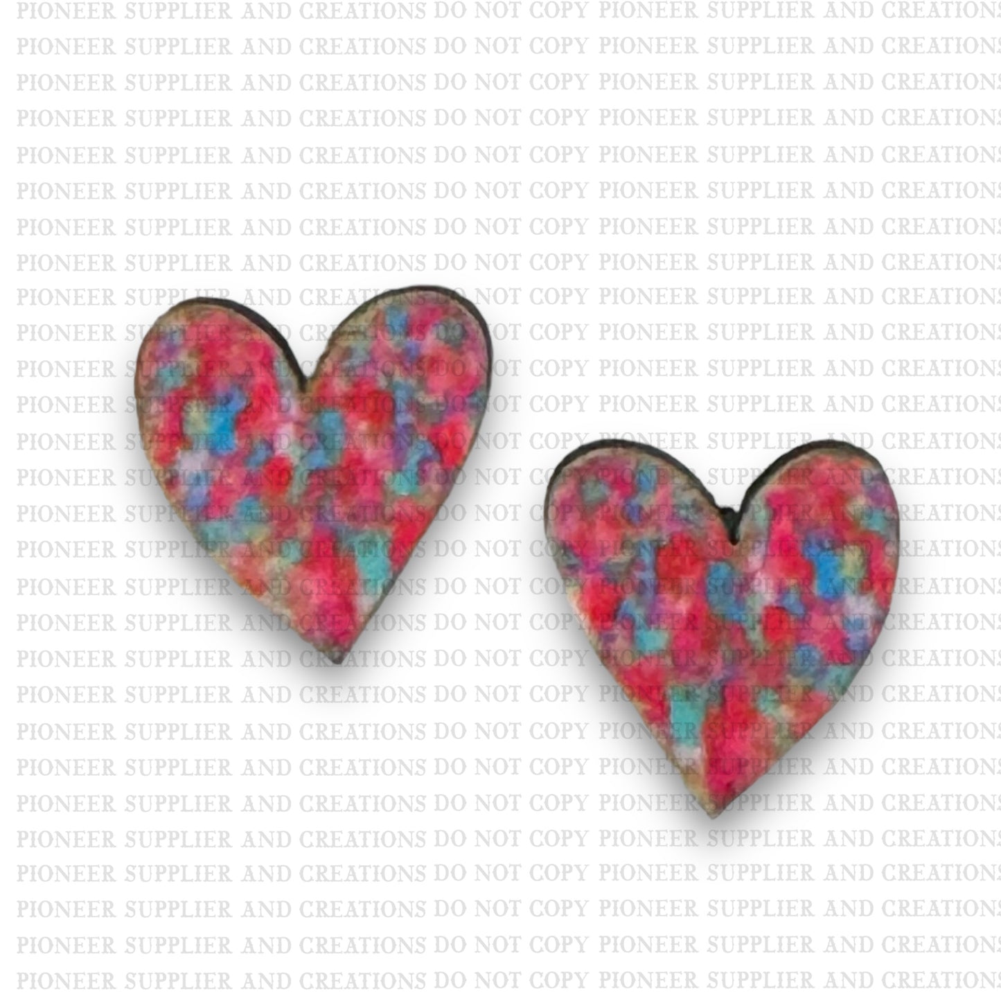 STUD Gold Painted Heart Sublimation Blank with Transfer | Exclusive Alicia Ray Art