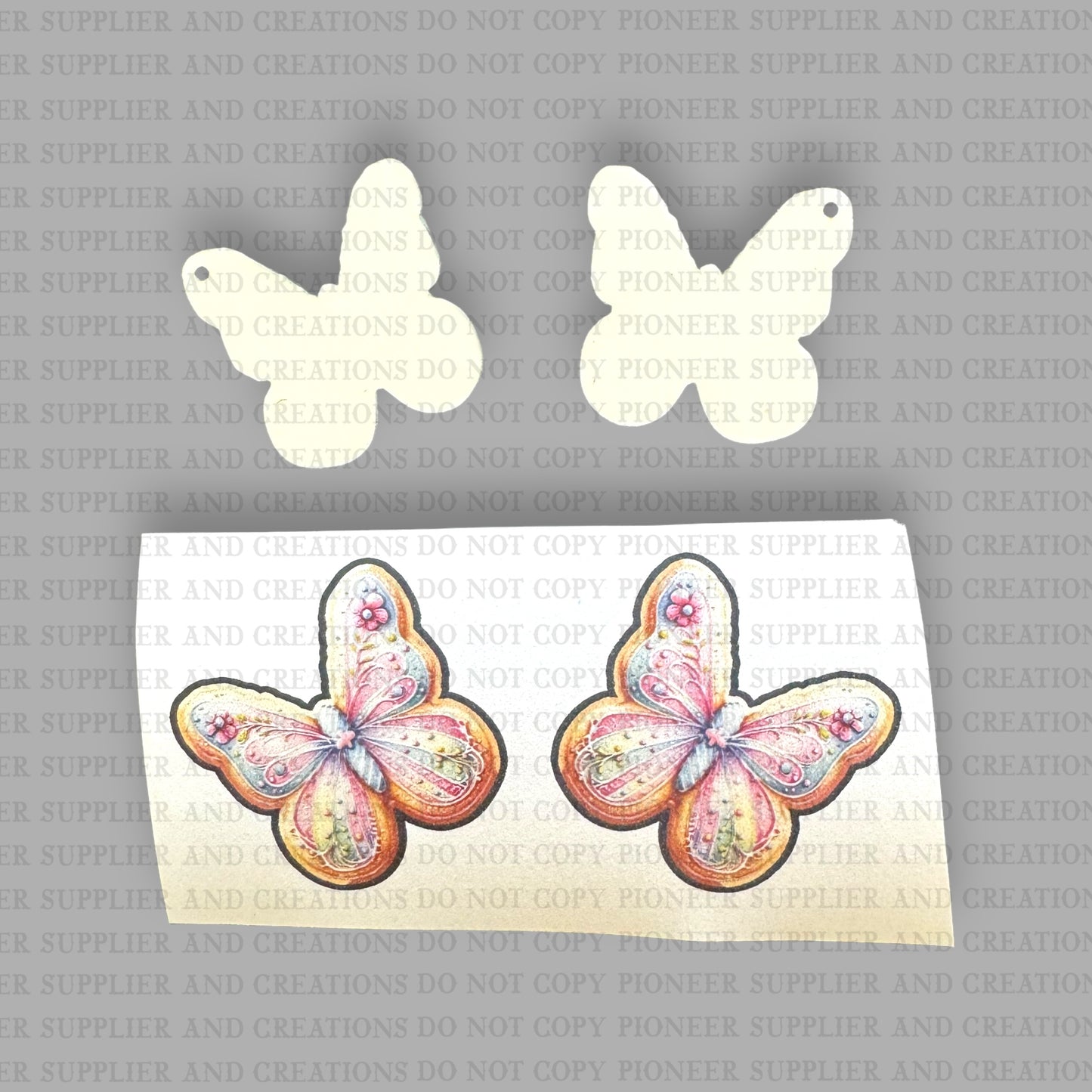 Butterfly Cookie Earring Sublimation Blank Kit | Exclusive