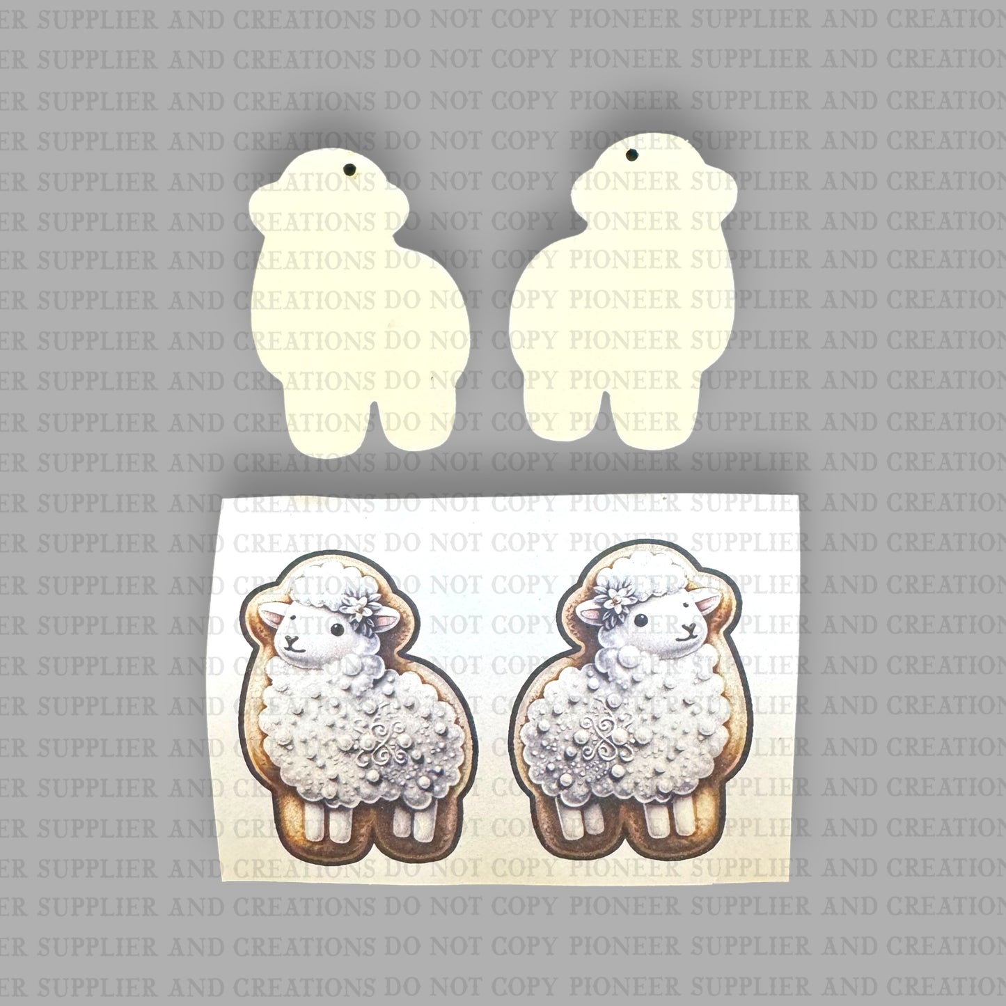 Lamb Cookie Earring Sublimation Blank Kit | Exclusive