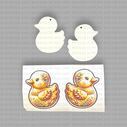 Duck Cookie Earring Sublimation Blank Kit | Exclusive