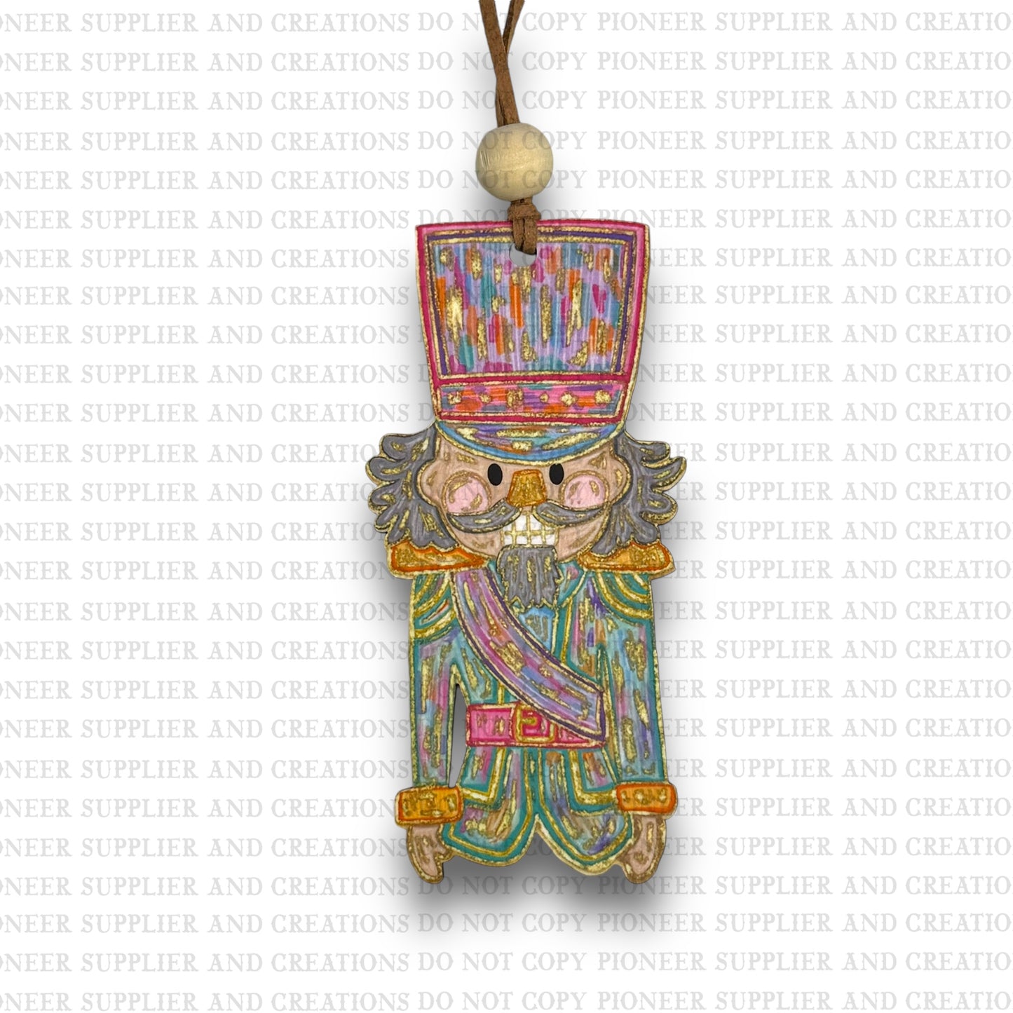 Nutcracker Gold Leaf Ornament Sublimation Blank | Exclusive Pixel Pop