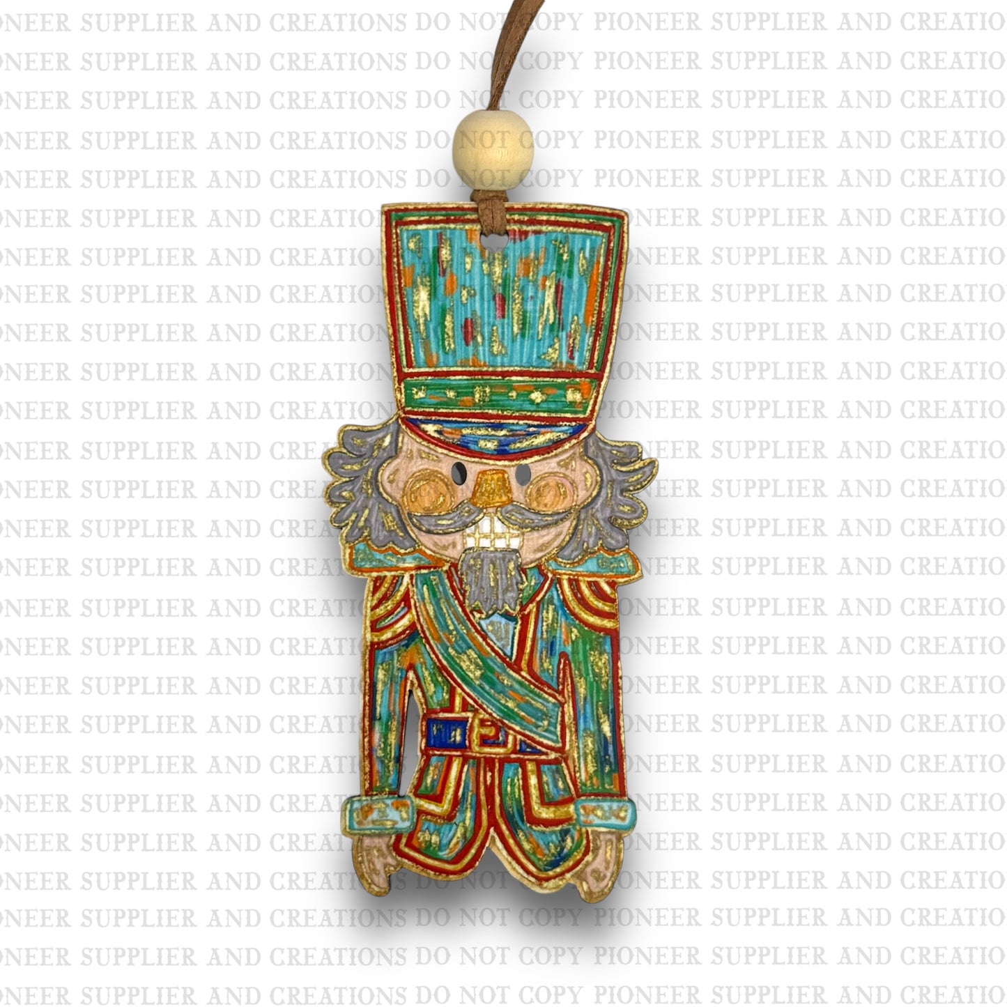 Nutcracker Gold Leaf Ornament Sublimation Blank | Exclusive Pixel Pop