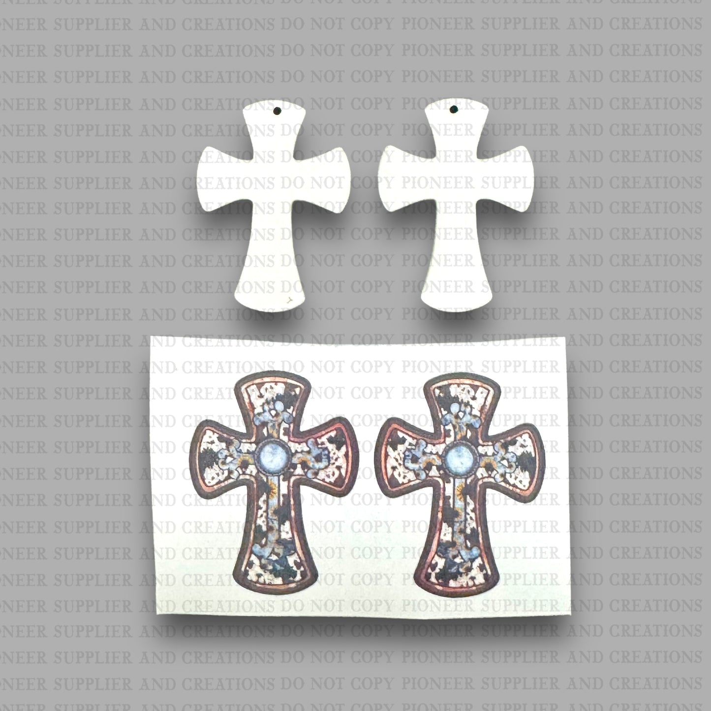 Cowhide Gemstone Earring Sublimation Blank Kit | Exclusive