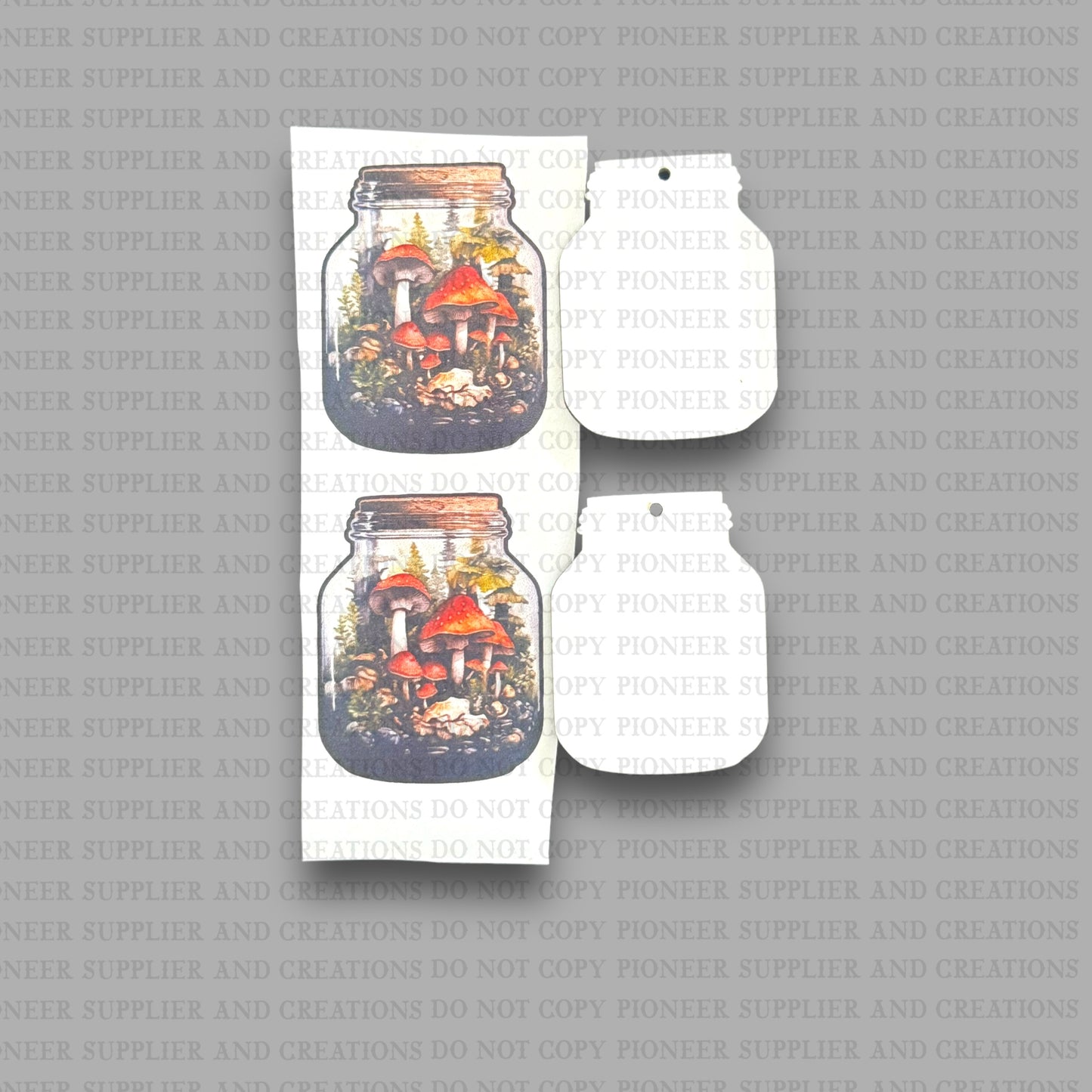 Mushroom Jar Earring Sublimation Blank Kit | Exclusive