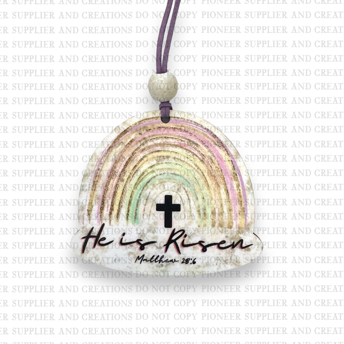 He Is Risen Car Charm Sublimation Blank