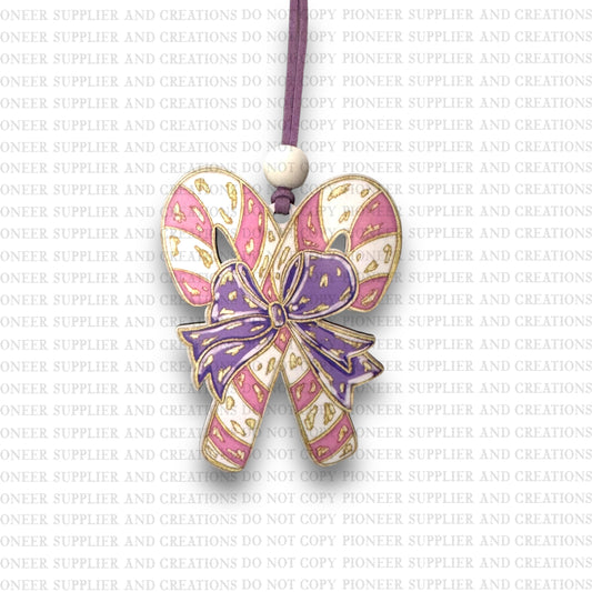 Pink Double Candy Cane Ornament Sublimation Blank | Exclusive Pixel Pop