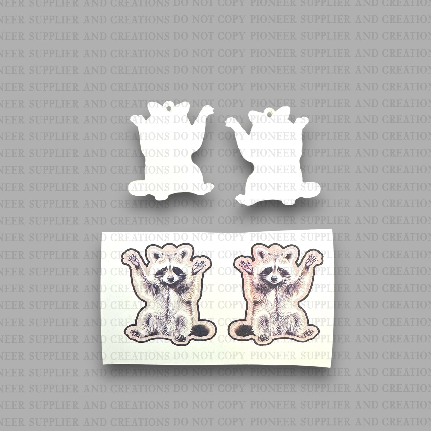 Raccoon Earring Sublimation Blanks Kit | Exclusive