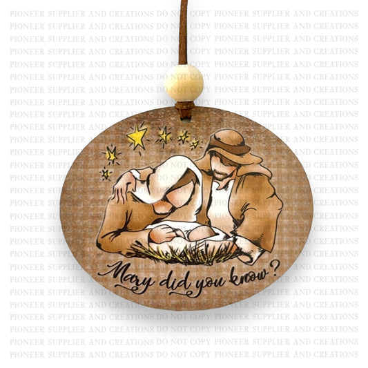 Mary Did You Know Oval Ornament Sublimation Blank