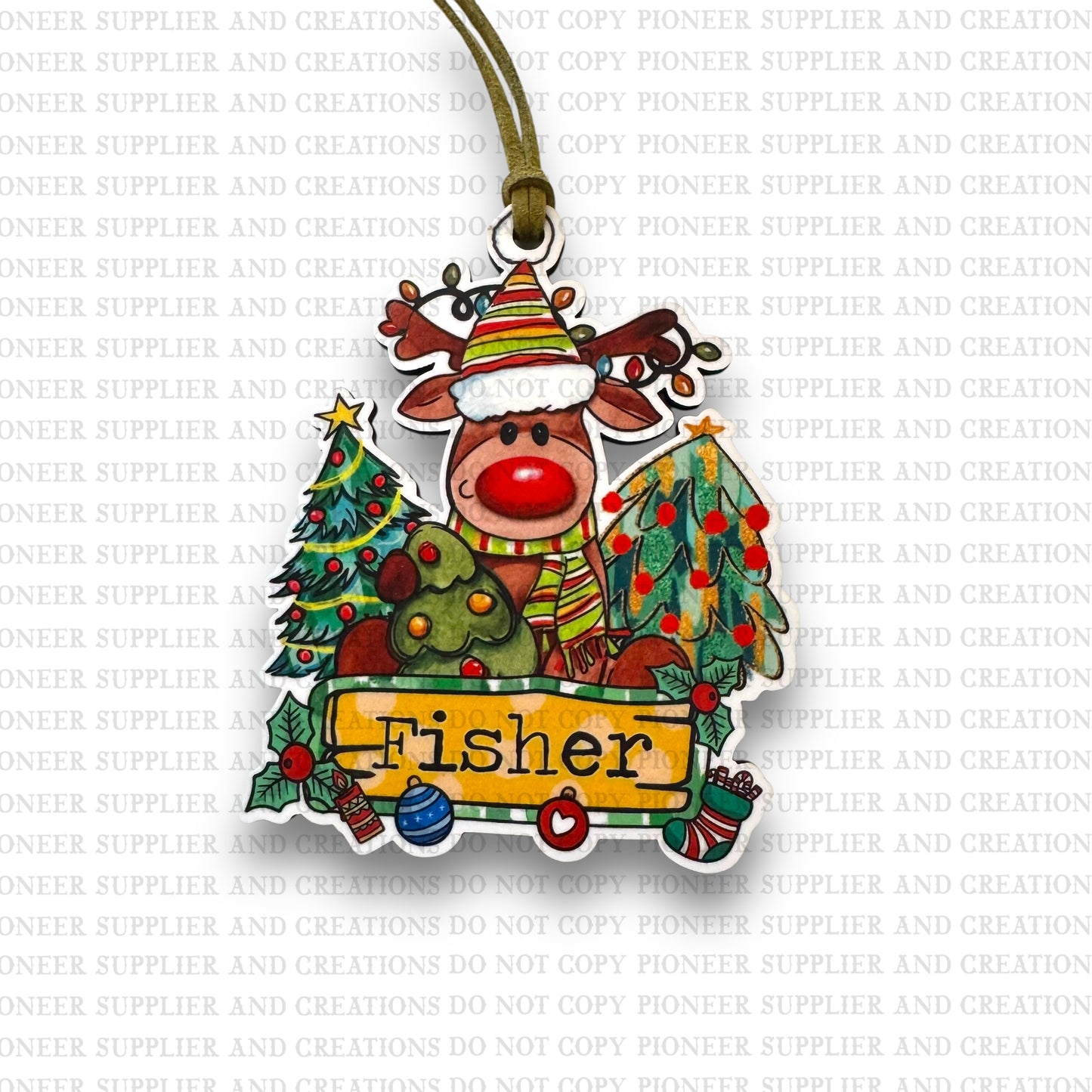 Boy Reindeer Ornament Sublimation Blank