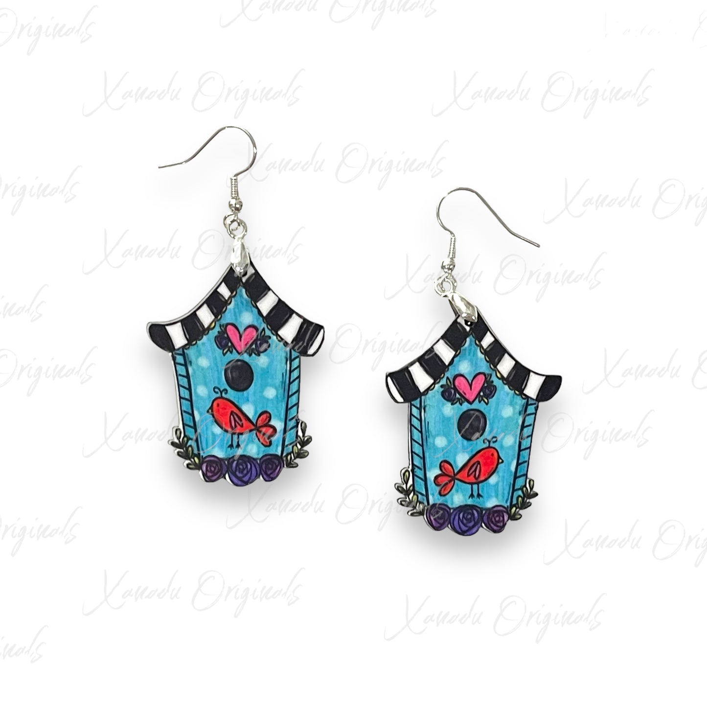 Spring Birdhouse Earring Sublimation Blanks | Exclusive Alicia Ray Art