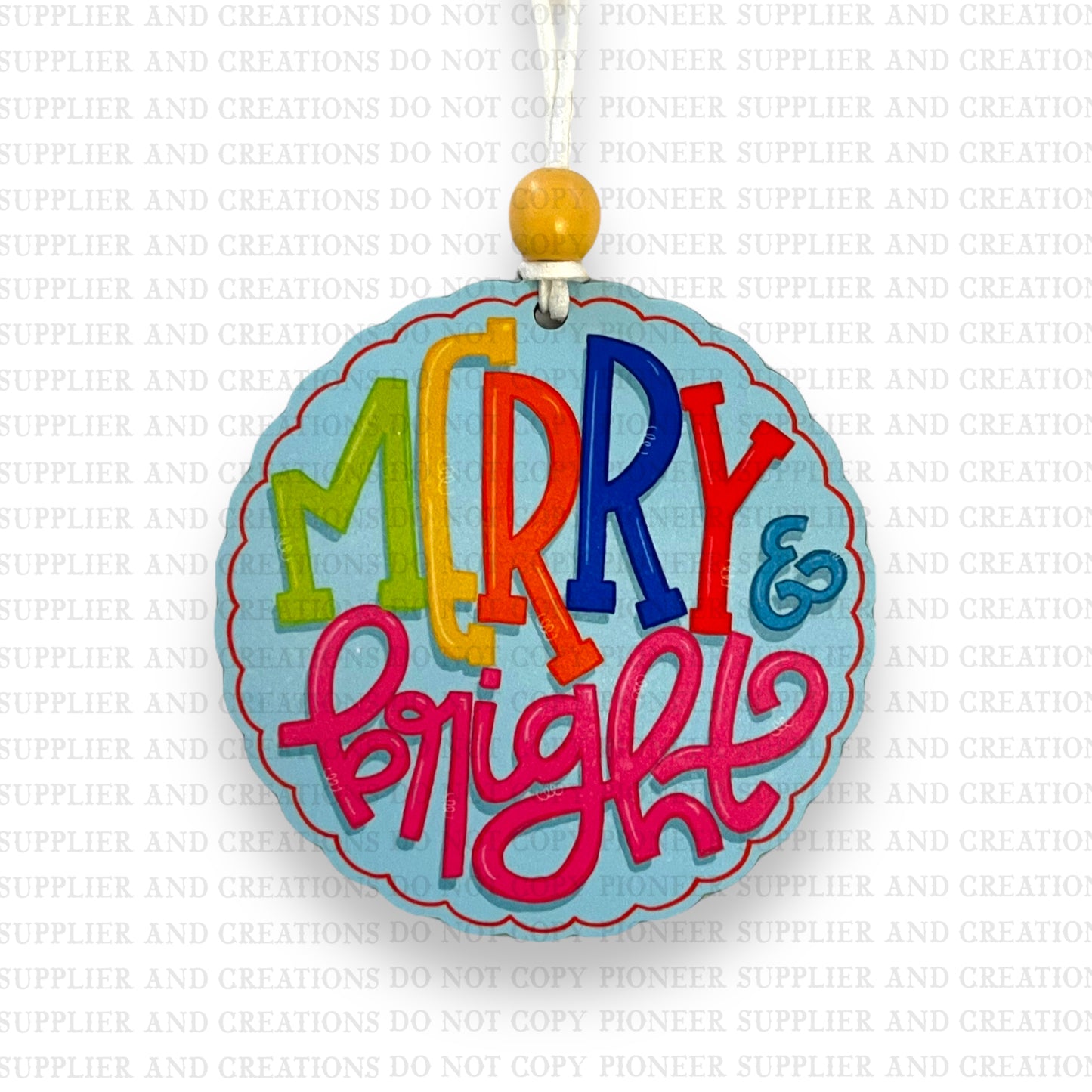 Merry & Bright Ornament Sublimation Blank | Exclusive Graphx & More