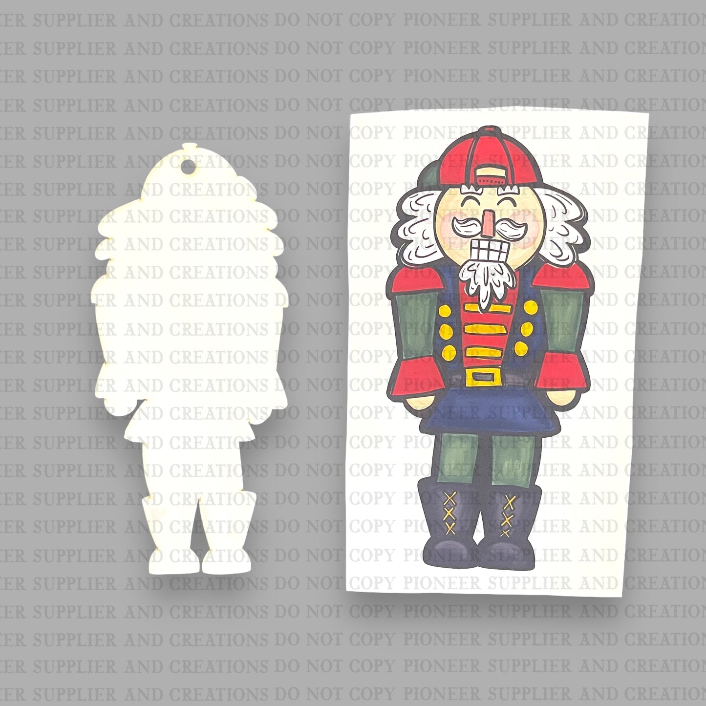 Backwards Hat Nutcracker Ornament Sublimation Blank | Exclusive Alicia Ray Art