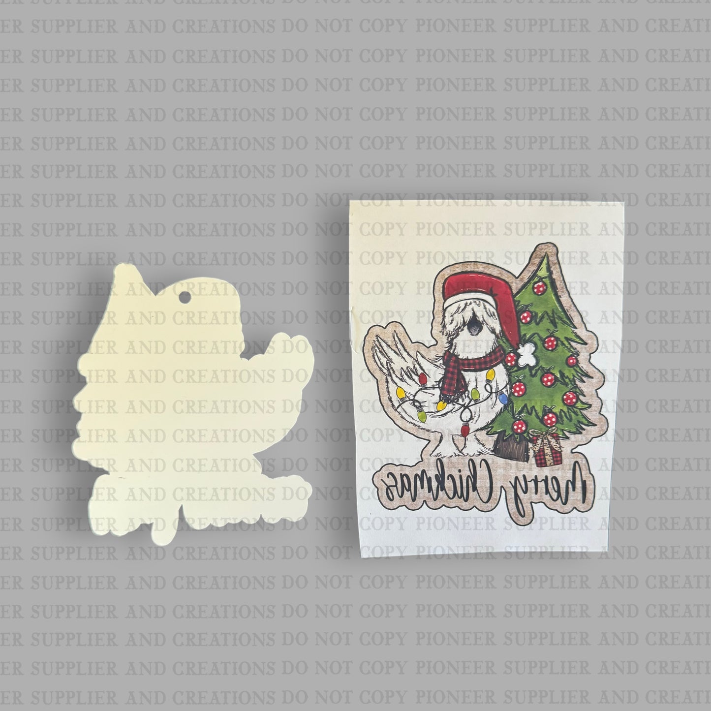 Merry Chickmas Ornament Sublimation Blank