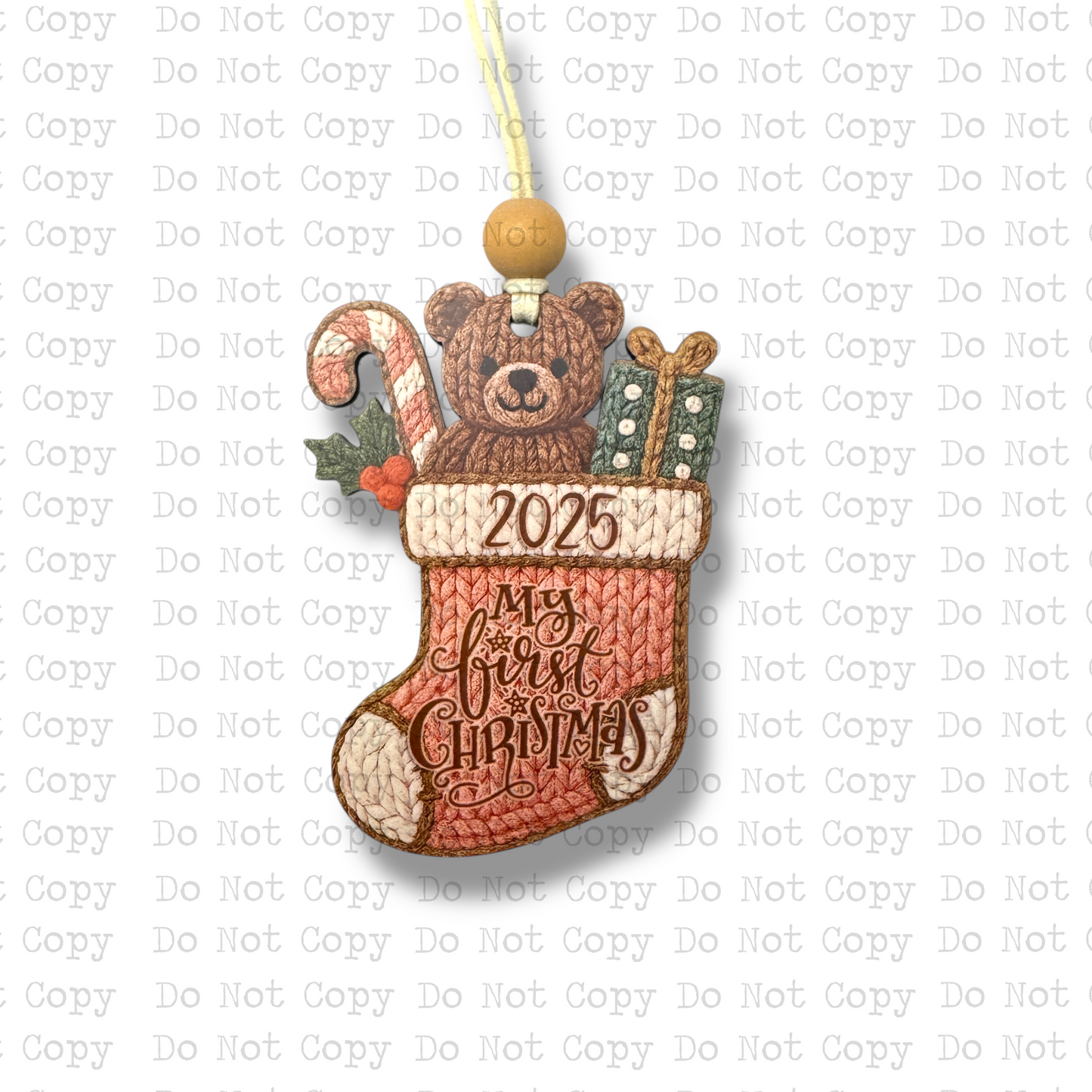 My 1st Christmas Yarn Stocking Ornament Sublimation Blank