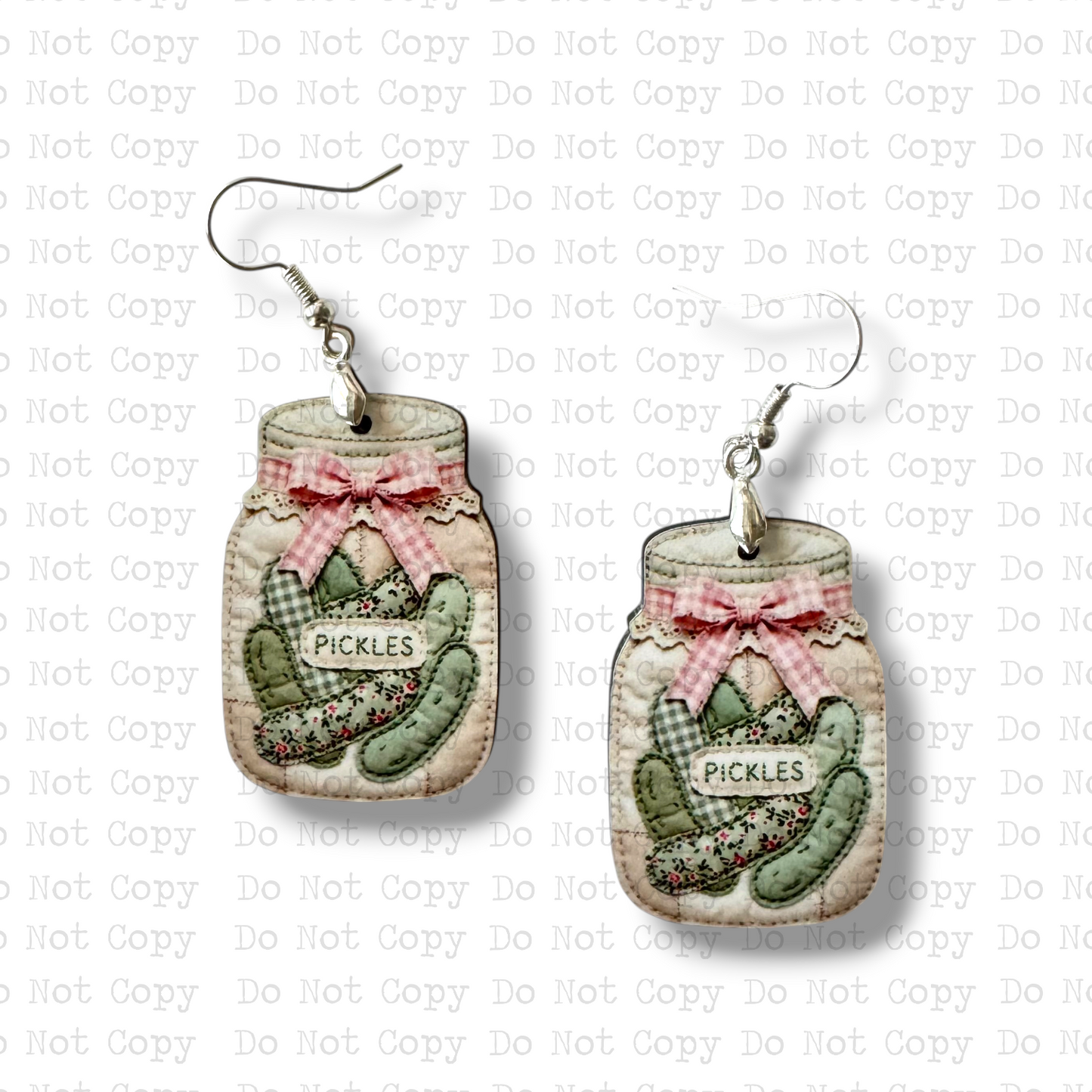 Quilted Pickles Jar Earring Sublimation Blank Kits