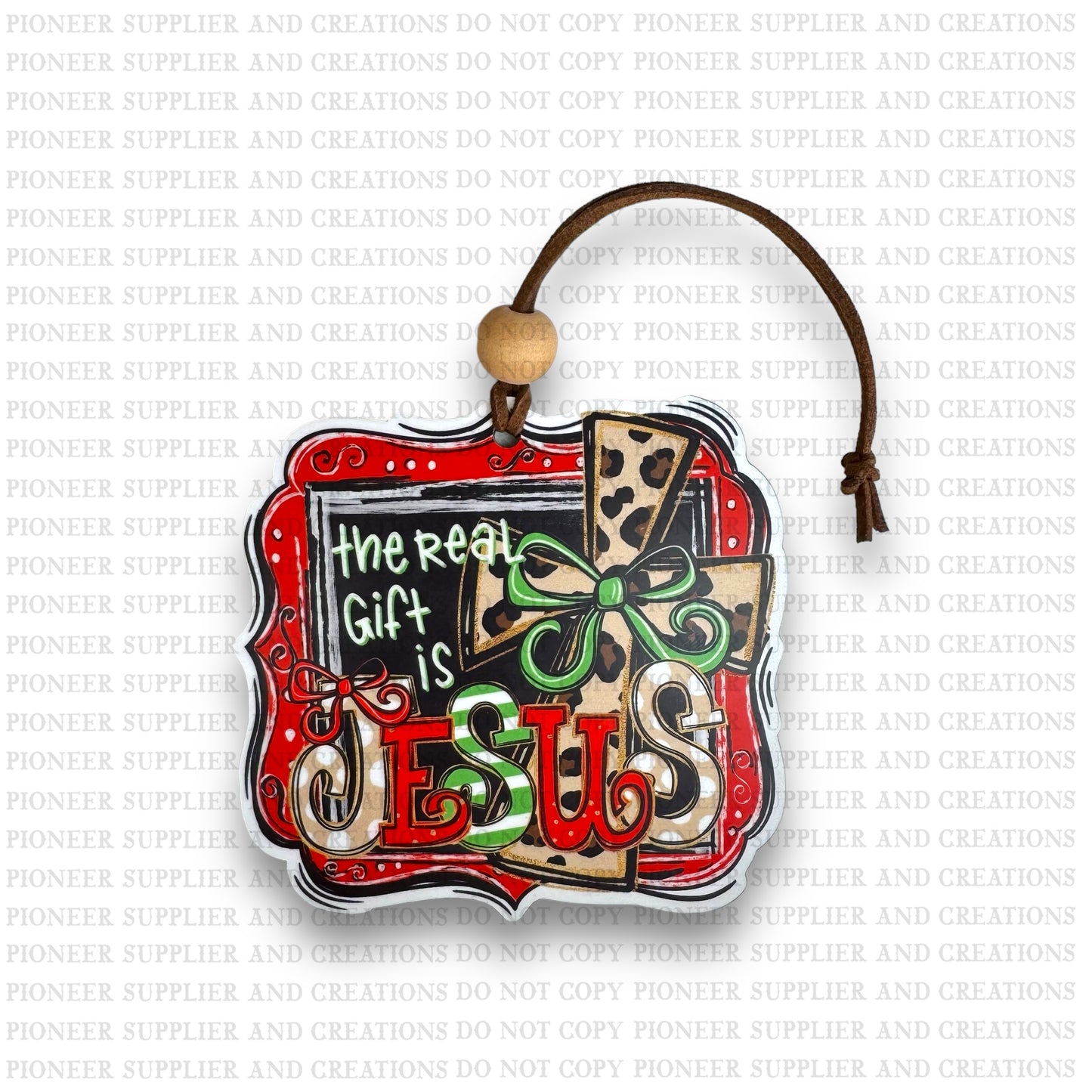 The Real Gift Is Jesus Ornament Sublimation Blank