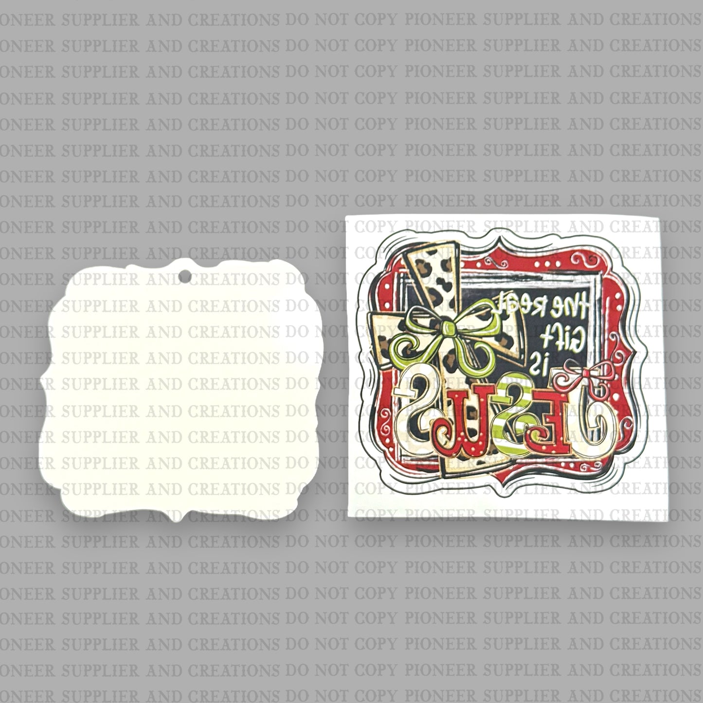 The Real Gift Is Jesus Ornament Sublimation Blank
