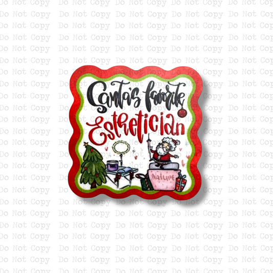 Santa's Esthetician Badge Button Sublimation Blank | Set of 2
