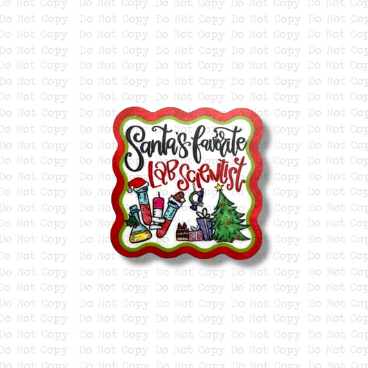 Santa's Favorite Lab Scientist Badge Button Sublimation Blank | Set of 2 AAS