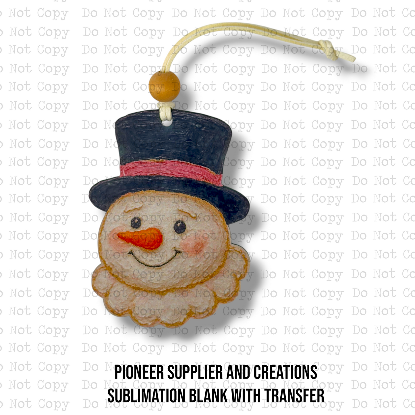 Hand Painted Pastel Snowman Ornament Sublimation Blank