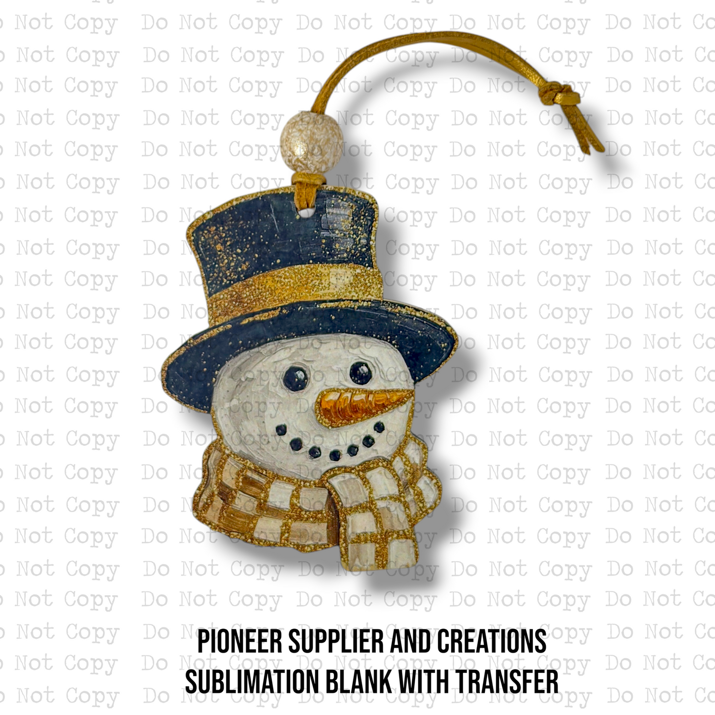 Gold Snowman Ornament Sublimation Blank