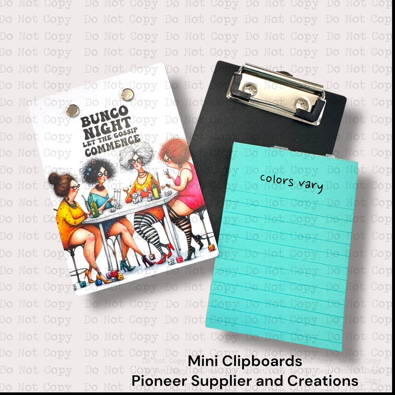 Bunco Night Clipboard Sublimation Blank Kit