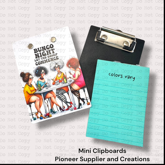 Bunco Night Clipboard Sublimation Blank Kit