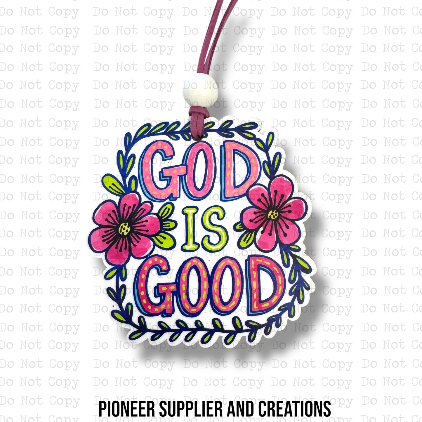 God Is Good Car Charm Sublimation Blank