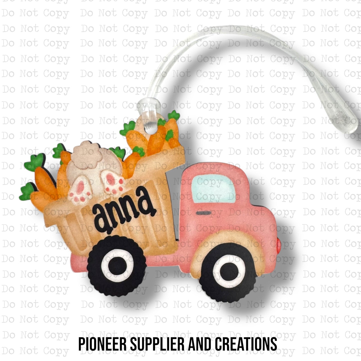 Dump Truck Basket Bag Tag Sublimation Blanks | Exclusive Monogram Moments