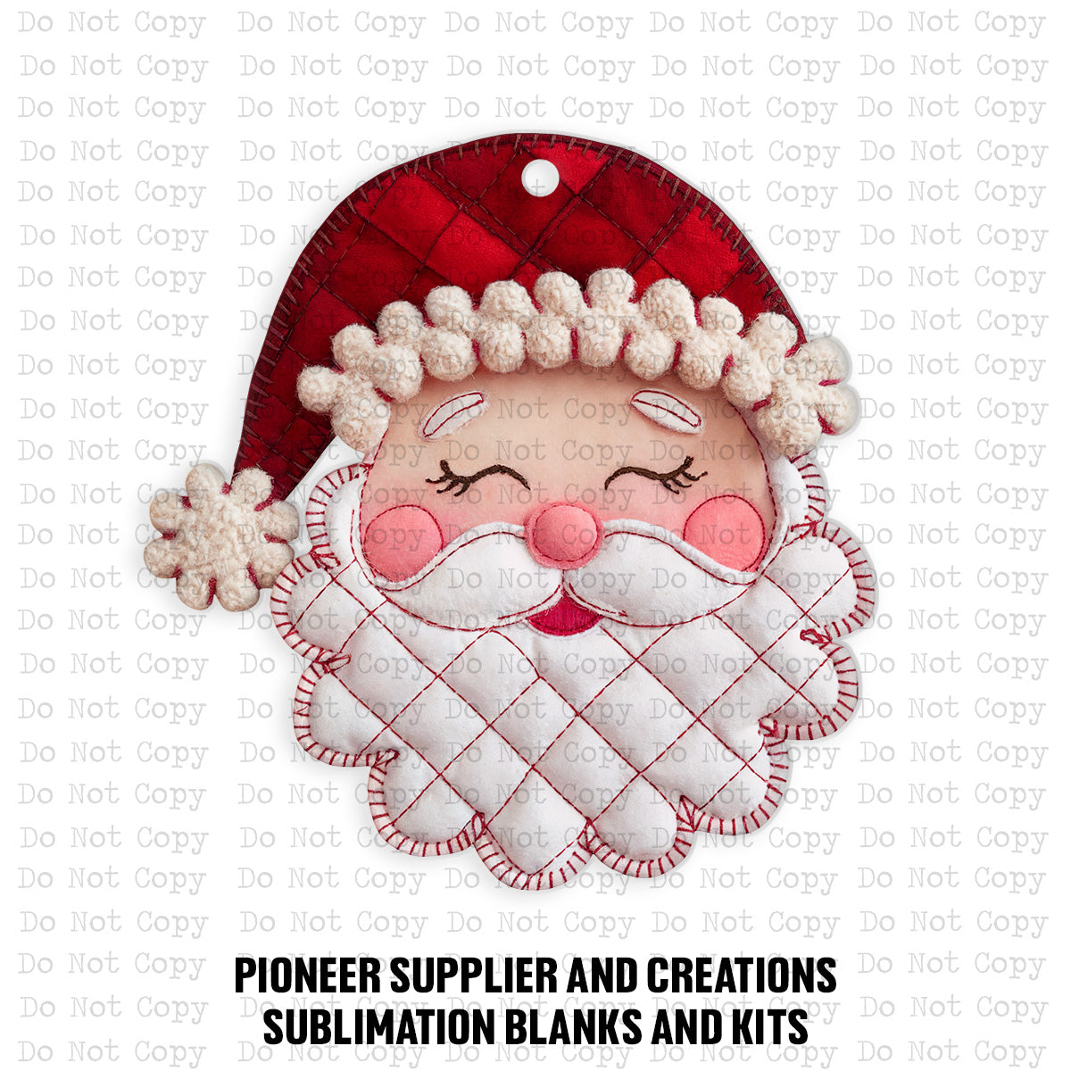 Patchwork Santa Ornament Sublimation Blank