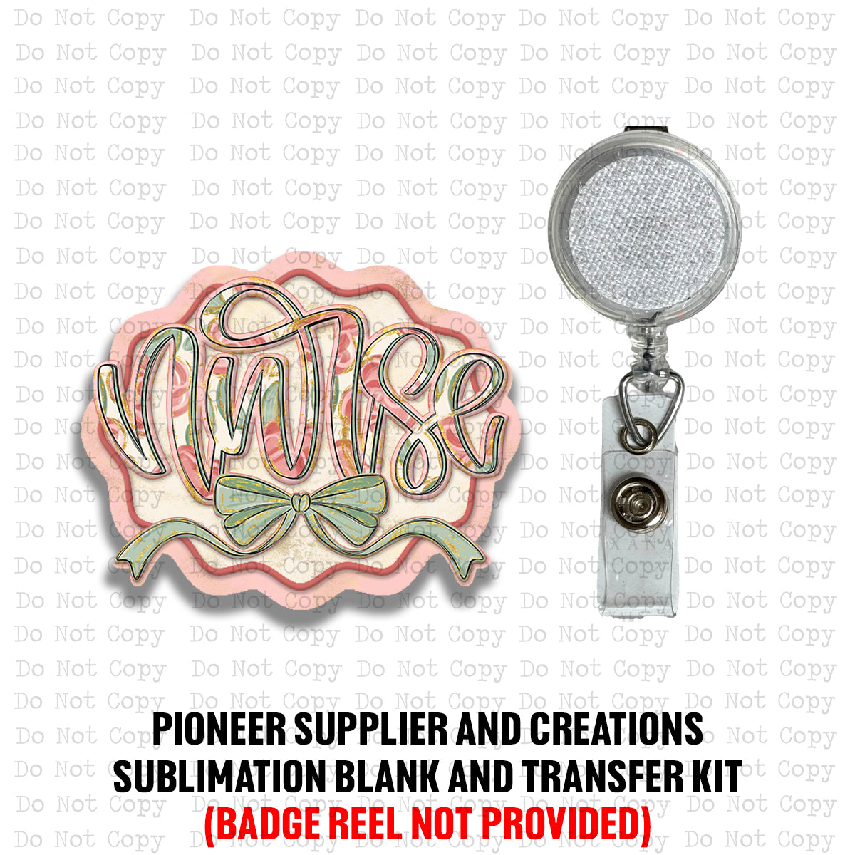Nurse Painted Floral Badge Reel Sublimation Blank