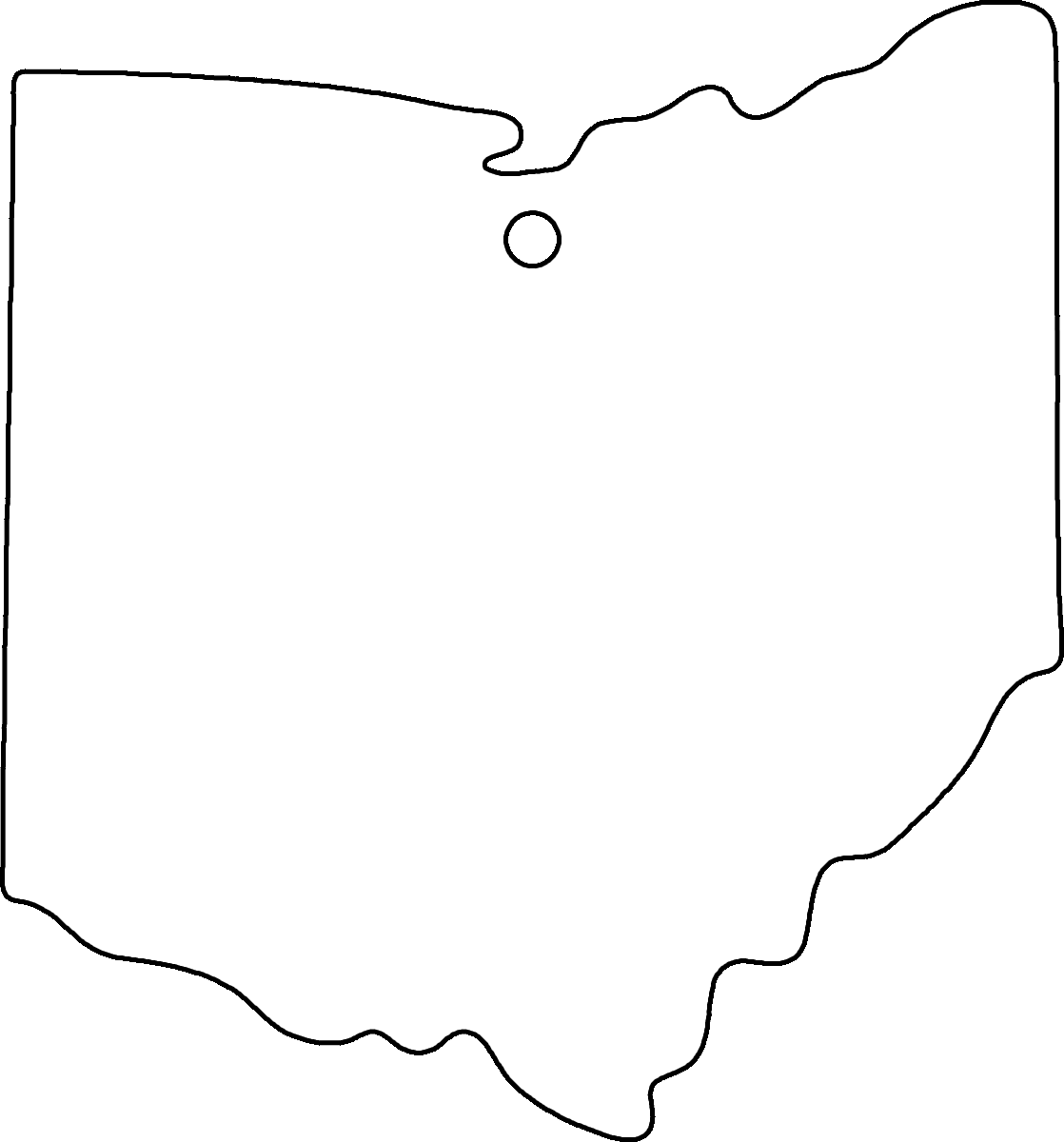 Ohio Ornament Sublimation Blank