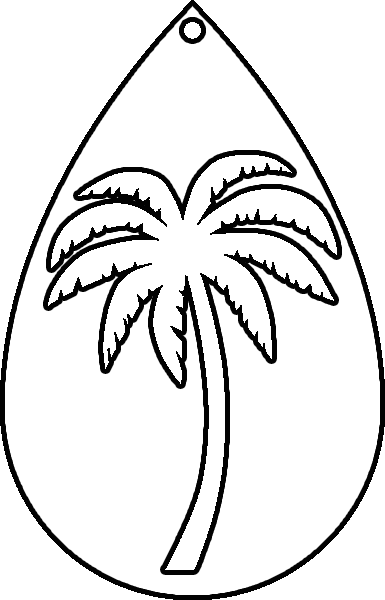 Palm Tree Teardrop Earring Sublimation Blanks
