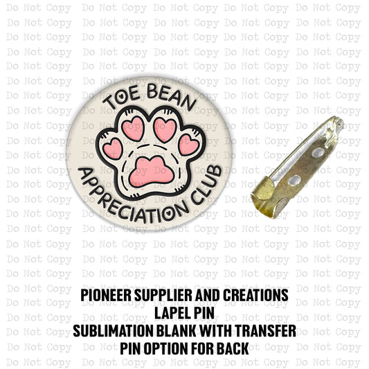 Toe Beans Lapel Pin Sublimation Blank Kit