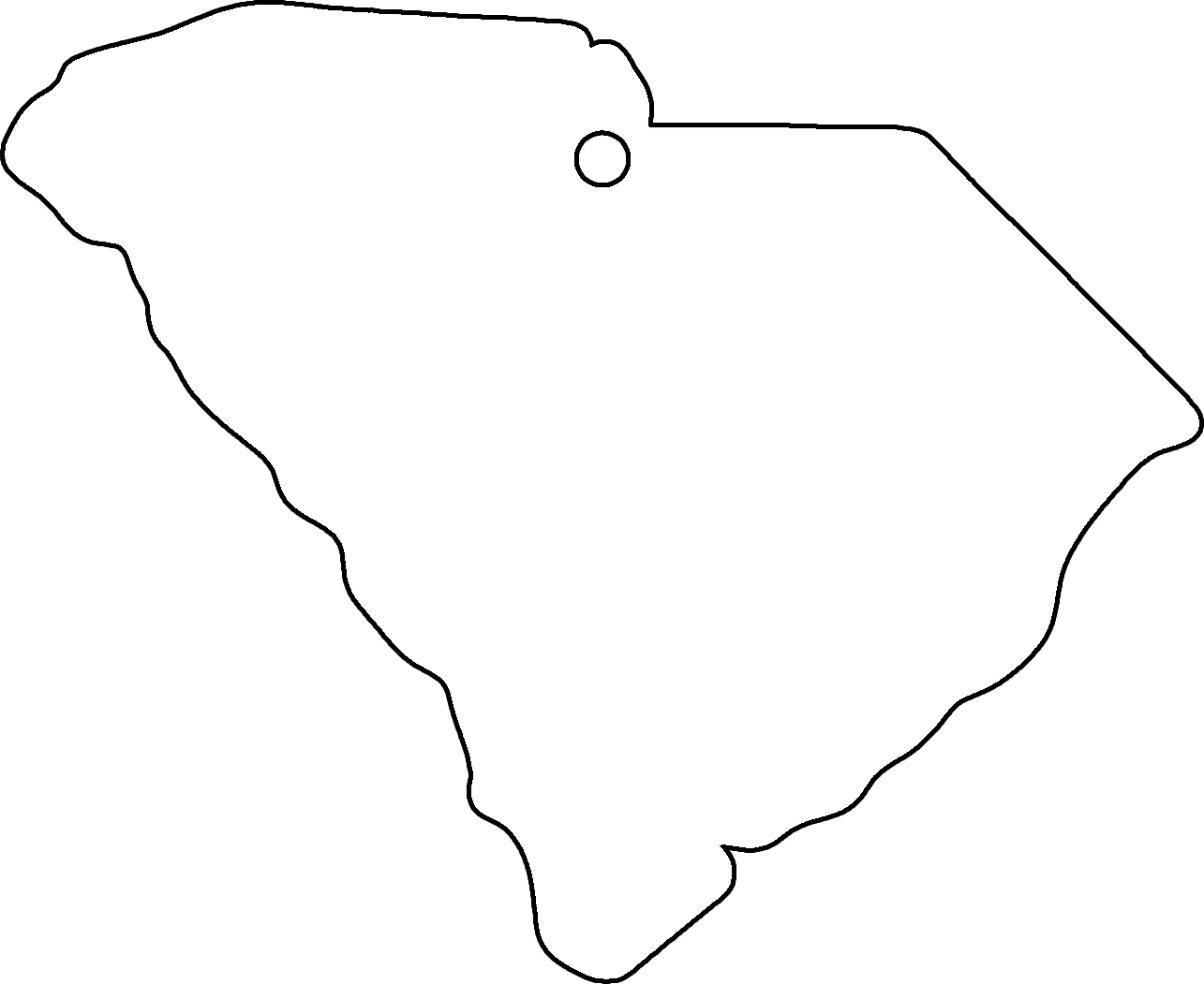 South Carolina Ornament Sublimation Blank