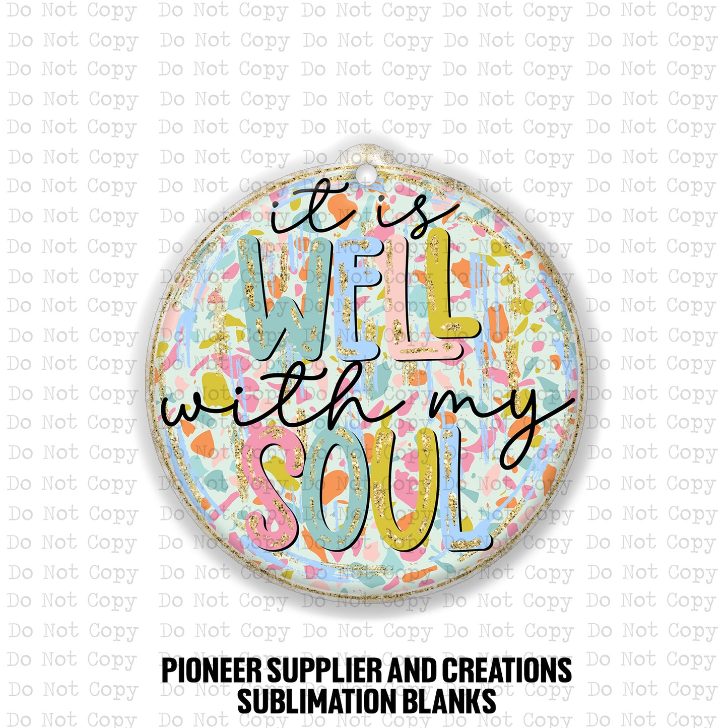Well With My Soul Car Charm Sublimation Blank