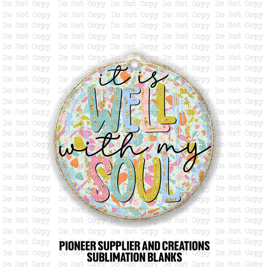 Well With My Soul Car Charm Sublimation Blank