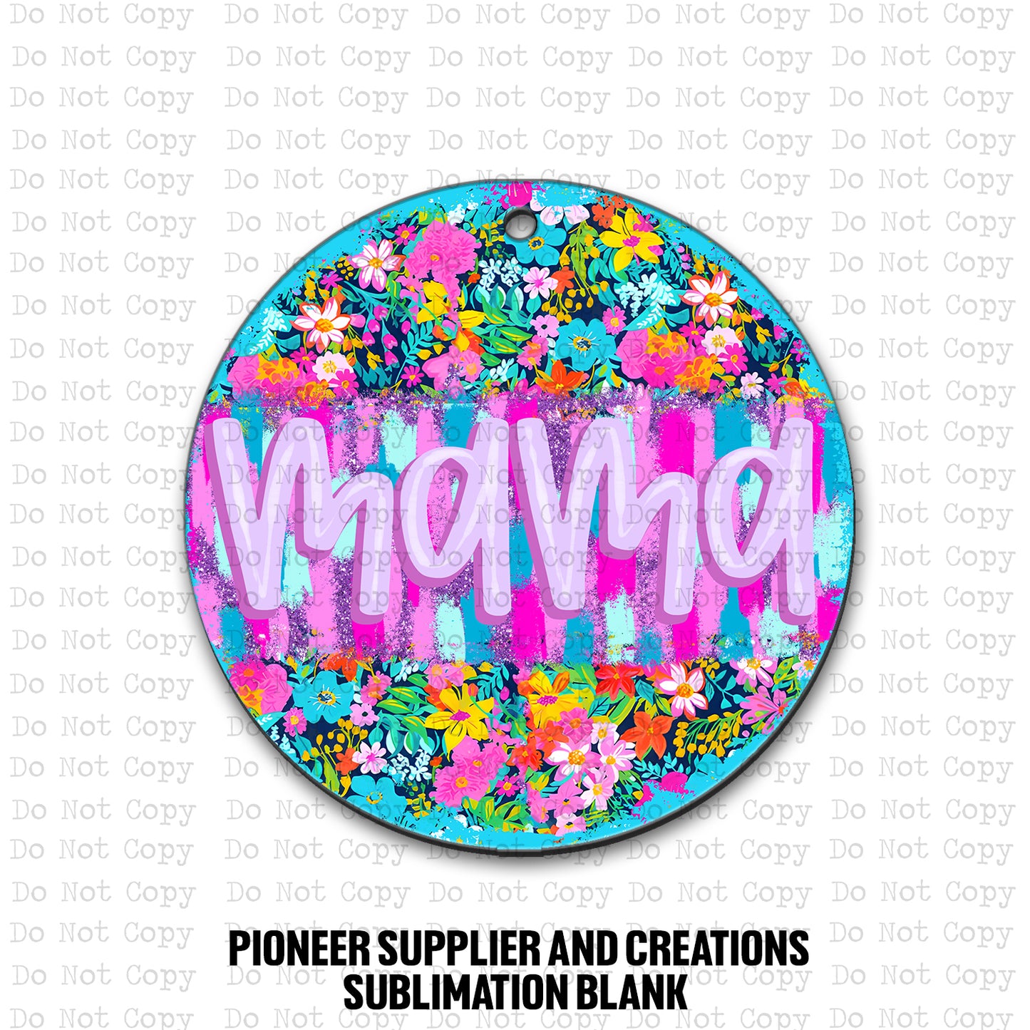 Preppy Mama Floral Car Charm Sublimation Blank