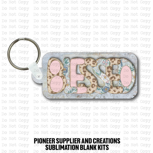 Blessed Muted Keychain Sublimation Blank Kit