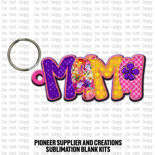 Tropical Mama Keychain Sublimation Blank Kit