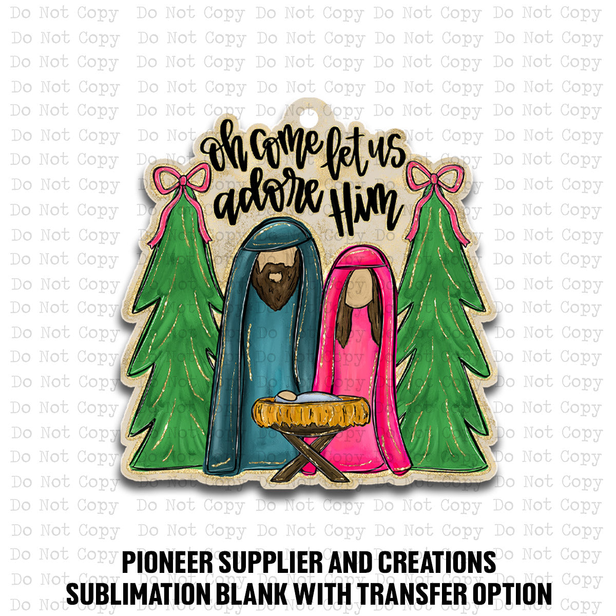 Adore Him Jewel Tone Ornament Sublimation Blank