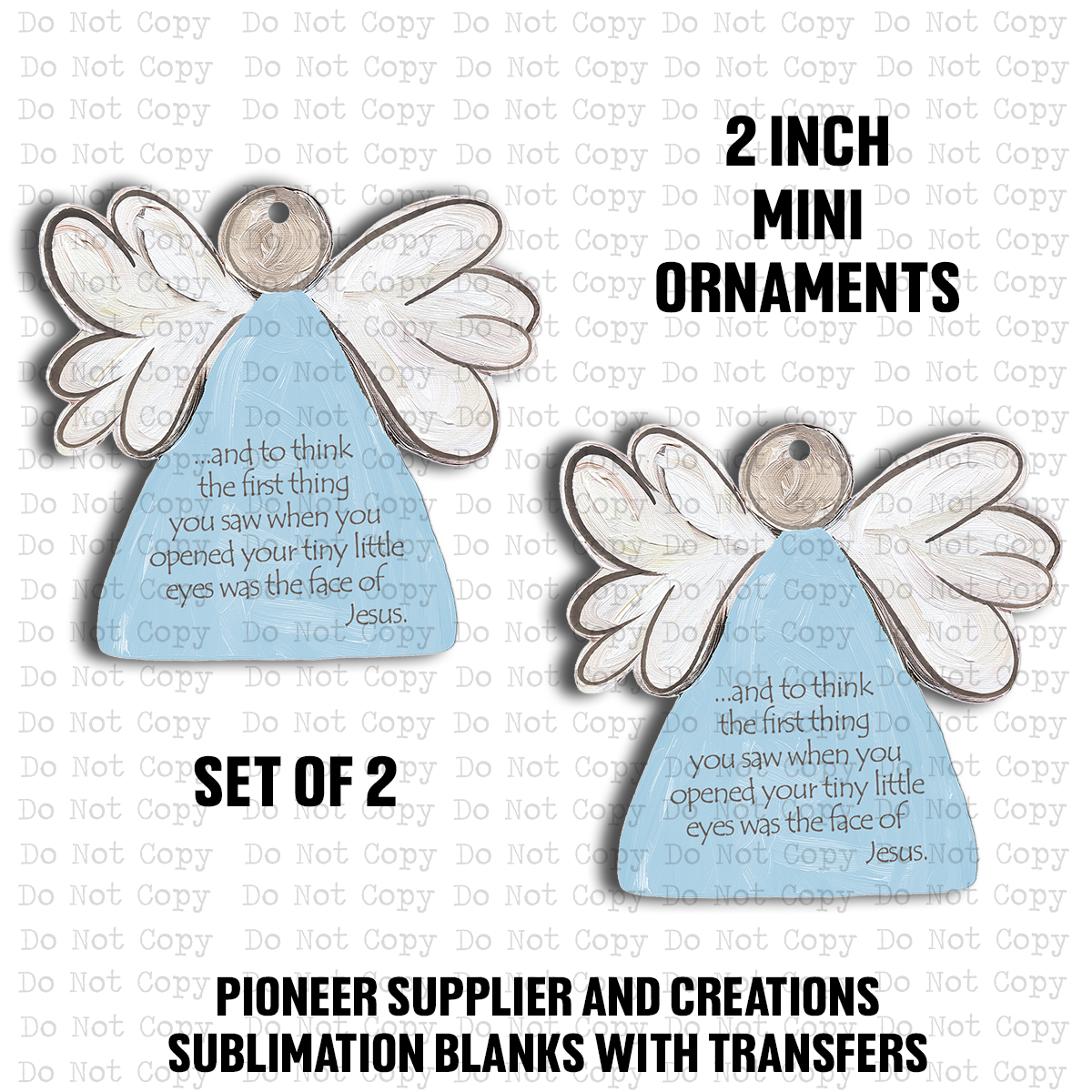 Miscarriage Memorial Angel Mini Ornament Sublimation Blank | Exclusive Blushing Cotton