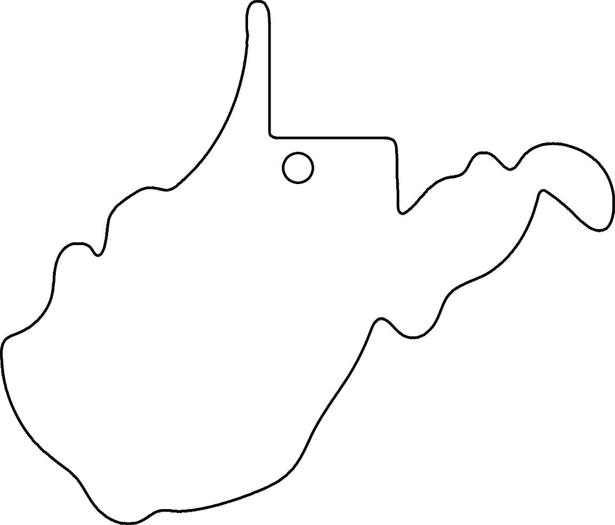 West Virginia Ornament Sublimation Blank