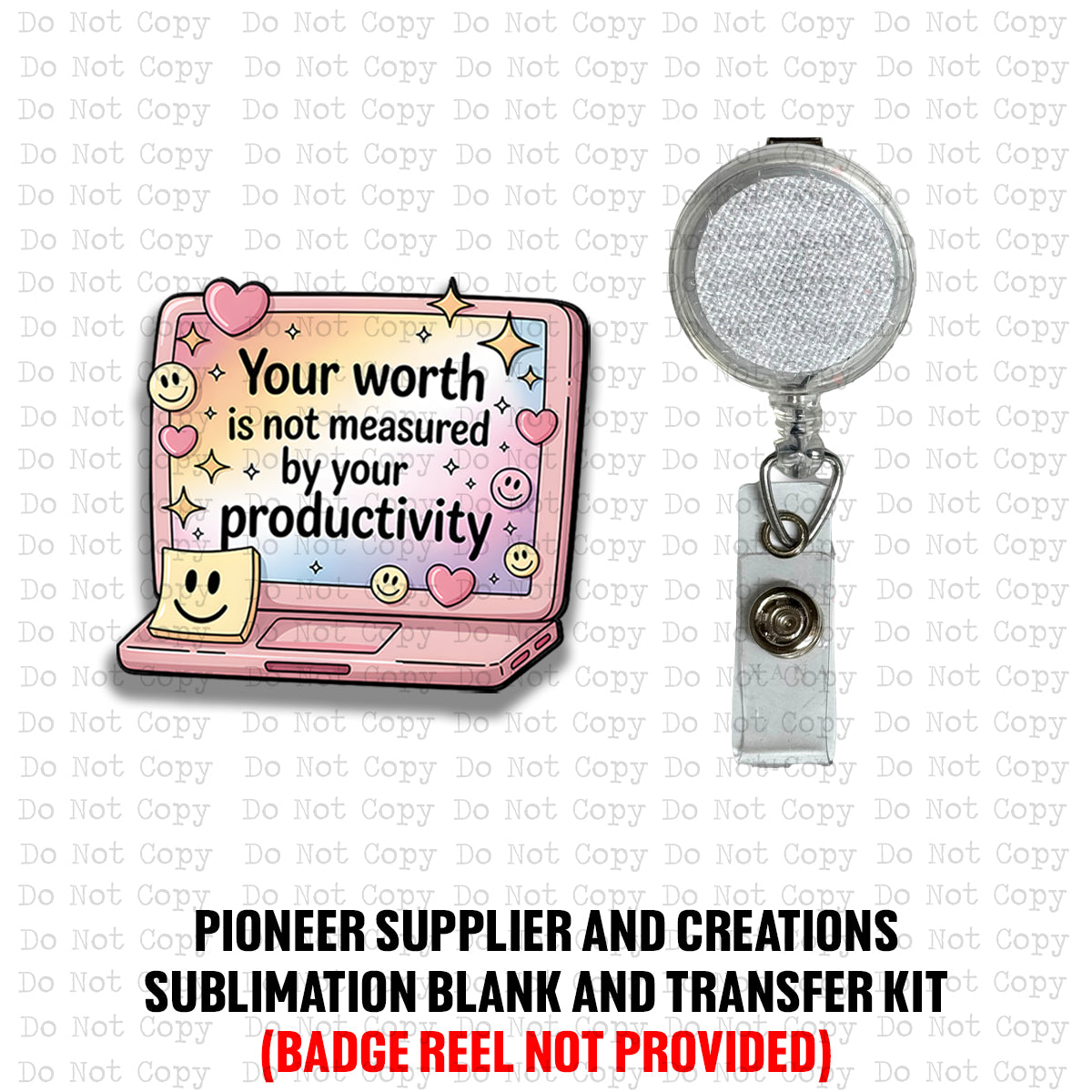 Your Worth Badge Reel Sublimation Blank Kit
